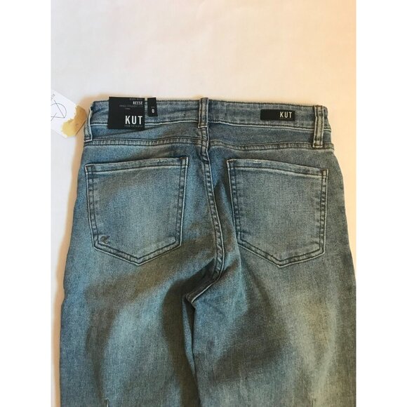 Kut From The Kloth Medium Wash “Reese Ankle Straight Leg" Blue Jeans Size 0 NWT! - Picture 7 of 12